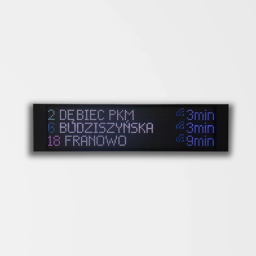 wyświetlacz kiedy wjazd